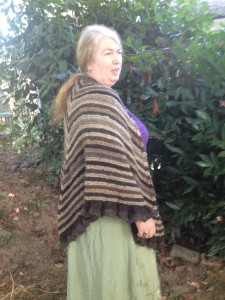 Side view of the River Run shawl