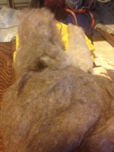 buffalo below, cashmere right and combined fiber on the left