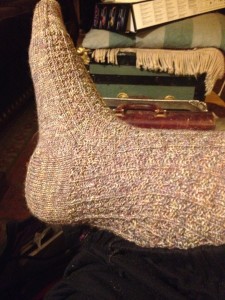 Gentleman's sock in Railway stitch