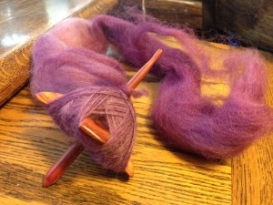 Midge and wine colored fiber